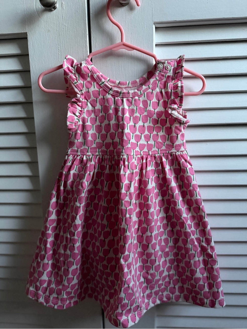 Pink Chicken tulip pattern baby dress